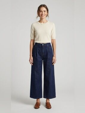 Banana Republic Indigo Wide-Leg High-Rise Jeans